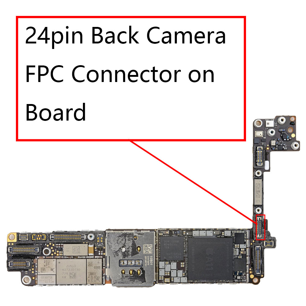 OEM 24pin Back Camera FPC Connector on Board for iPhone 8 8Plus