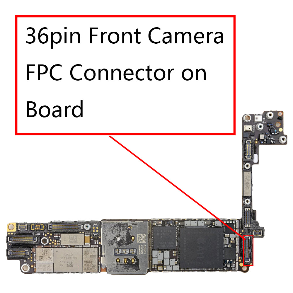 OEM 36pin Front Camera FPC Connector on Board for iPhone 8 8Plus
