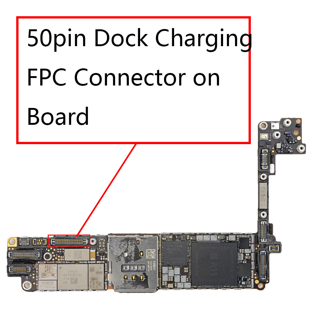OEM 50pin Dock Charging FPC Connector on Board for iPhone 8