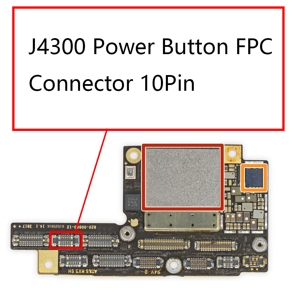 OEM J4300 Power Button FPC Connector 10Pin for iPhone X