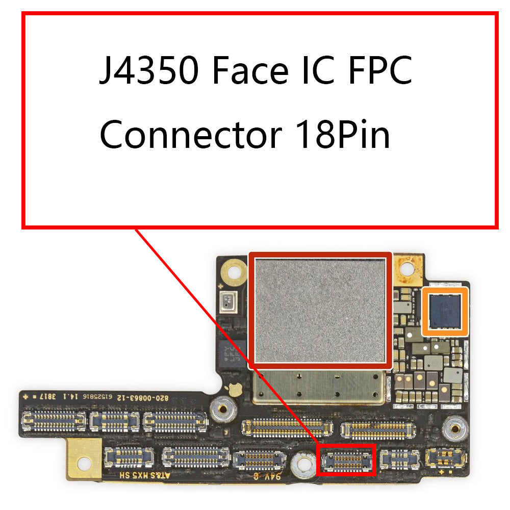 OEM J4350 Face IC FPC Connector 18Pin for iPhone X