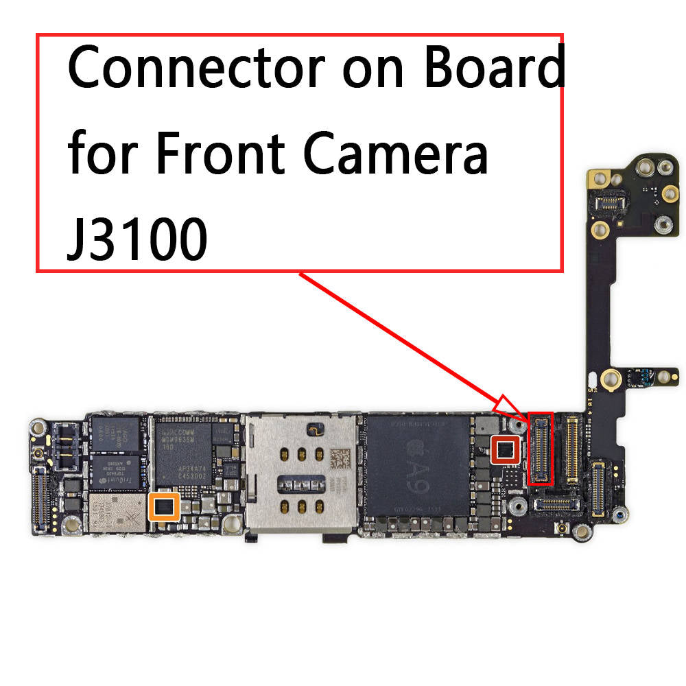 OEM 36Pin Front Camera FPC Connector on Board for iPhone 6S / 6S Plus