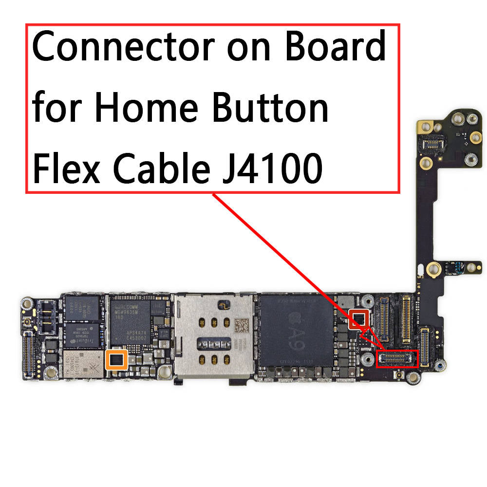 OEM 22Pin Home Button FPC Connector on Board for iPhone 6S / 6S Plus