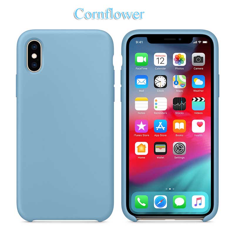 Slim Soft Liquid Silicone Case Cornflower for iPhone XS Max | myFixParts.com