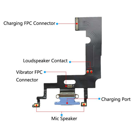 iPhone XR Charging Port Flex Cable Blue | myFixParts.com